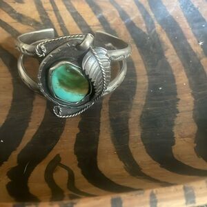 Royston turquoise vintage 50 years old, handmade bracelet, rare for Nevada mine